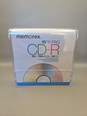 Memorex CD-R Compact Disk Recordable 80Min 700MB 52X 10-Pack New Sealed