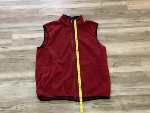 Izod Vest Mens L Red Fleece Waist Length Soft Shell Full Zip Pockets Travel Walk - Picture 2 of 14