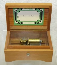 Vintage Swiss Thorens Musical Wood Music Box Strangers in the Night WORKS