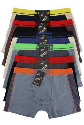 SPACH Pack Men Premium Soft Comfort Cotton Blend Underwear Fashion Boxer Brief