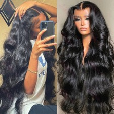 HD Body Wave Lace Front Wig Pre Plucked Loose Wavy Human Hair Wigs For Women