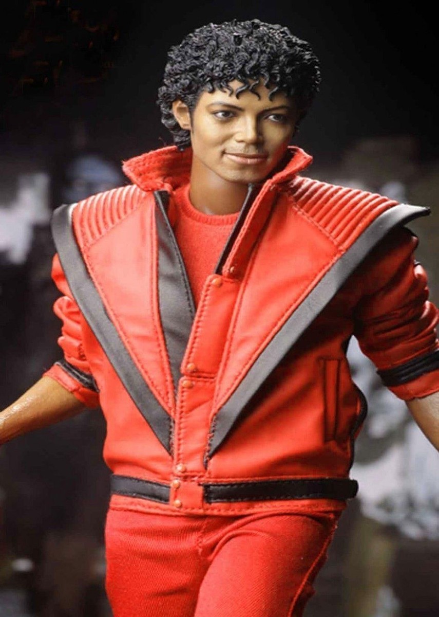 Men Biker Michael Jackson Thriller Red Real Faux Leather Classic