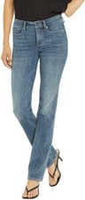 NYDJ Marilyn Seline Blue Tummy Control Straight Le Denim Jeans Pants Size 8 NWT
