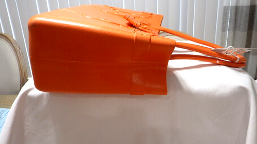 GREAT BAG CO ORANGE Rubber Purse Tote Shoulder Handbag Robert Verdi NWT New - Picture 9 of 11