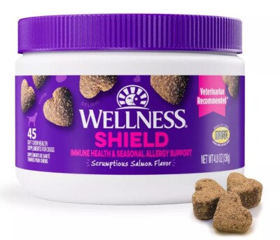 Wellness Shield Soft Salmon Chew Immune & Allergy for Dogs 45 Count