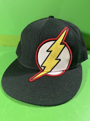 The Flash DC Comics Embroidered Flexfit Wool Cap Hat Red With Art Under Bill