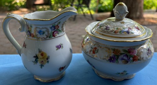 3 Pc Set: Schumann Bavaria Dresden Line Flowers Coffee Server, Creamer, Sugar - Picture 13 of 23