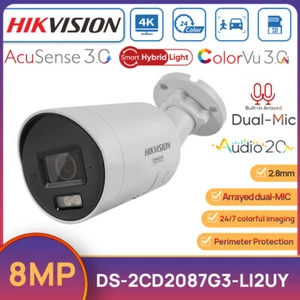 Hikvision G3 8MP Lumière hybride ColorVu POE Caméra à balles DS-2CD2087G3-LI2UY MIC