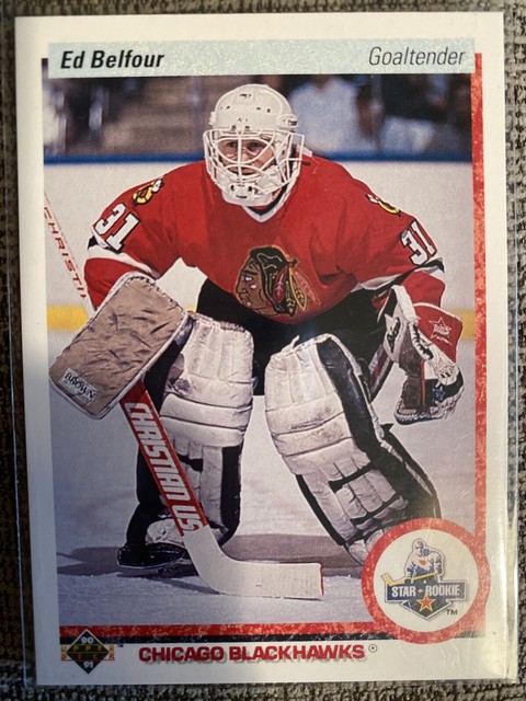Ed Belfour Blackhawks 1990 91 Upperdeck Star Rookie Card EBay
