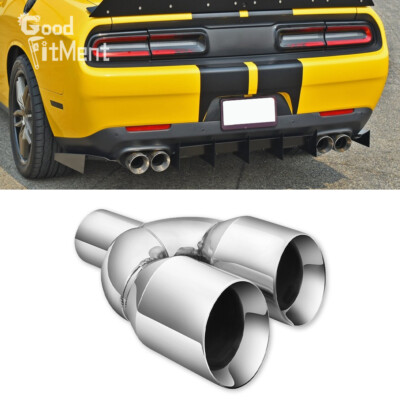 Für Dodge Challenger 2.5'' Einlass 3.5'' Auslass Doppelrohr Auspuffspitzen Endrohr