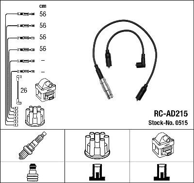 NGK 0515 ZÜNDLEITUNGSSATZ FÜR AUDI
