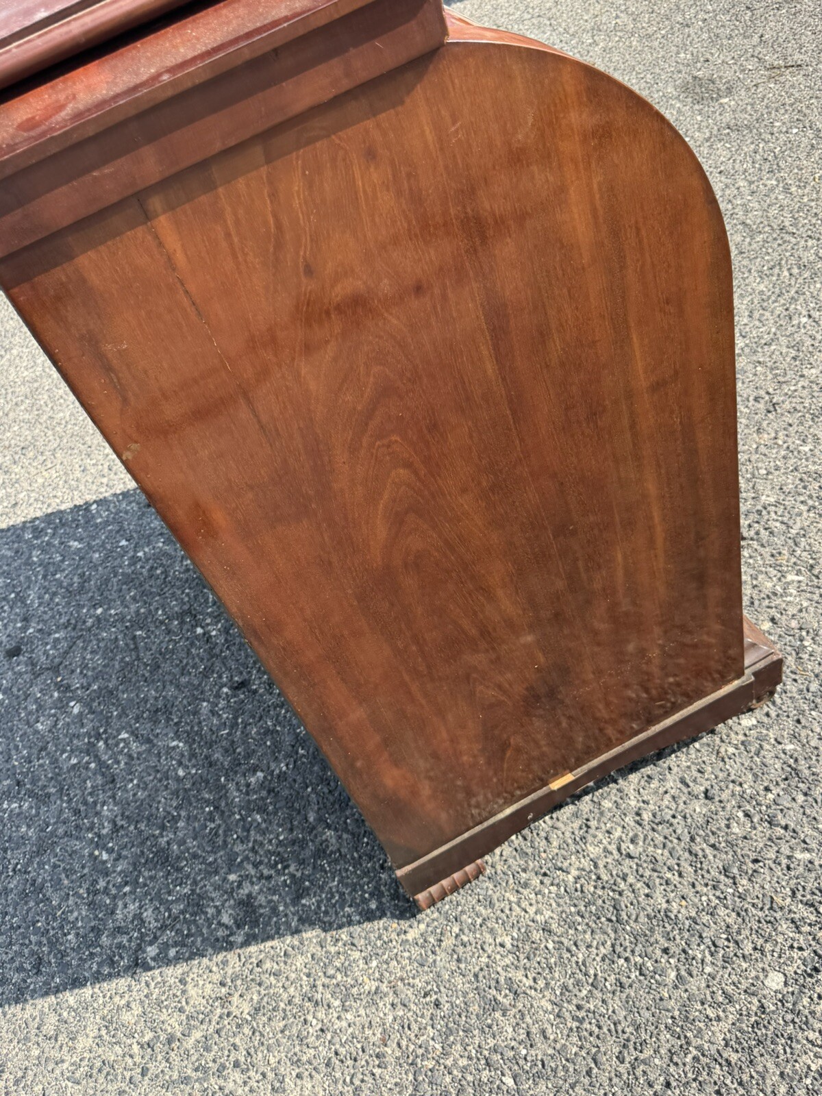 BIEDERMEIER BUREAU A CYLINDRE FLAME MAHOGANY Secretary Desk ￼