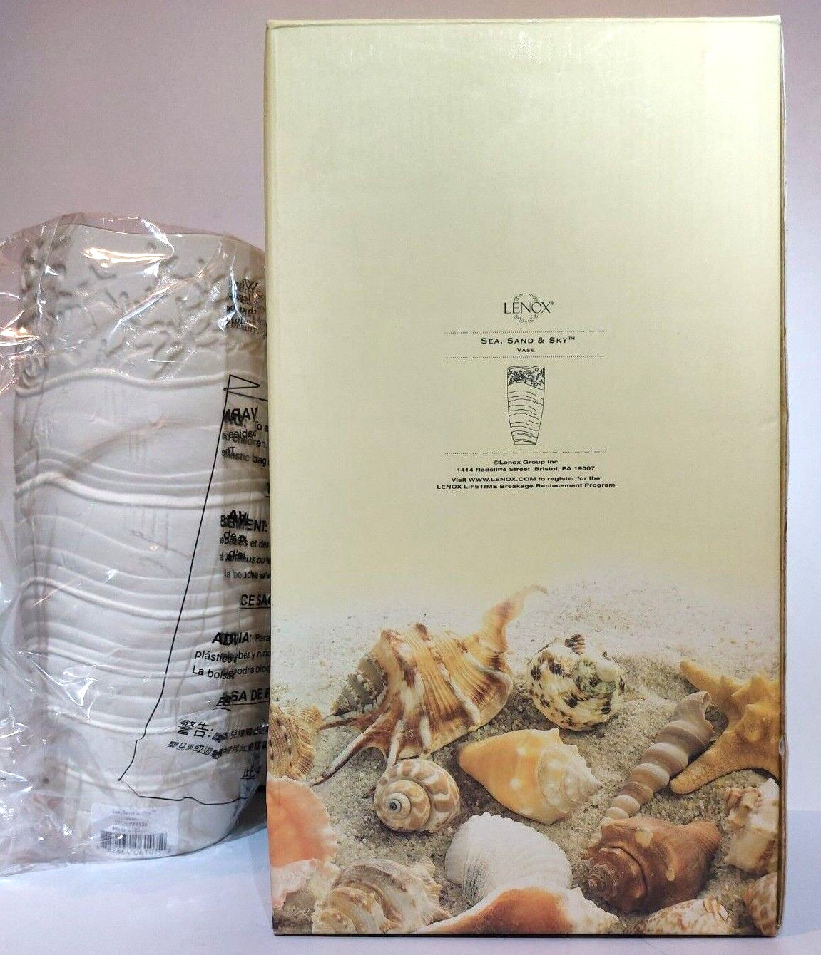  LENOX SEA, SAND & SKY Beach themed VASE 10 3/4" tall -- -- -- NEW in BOX