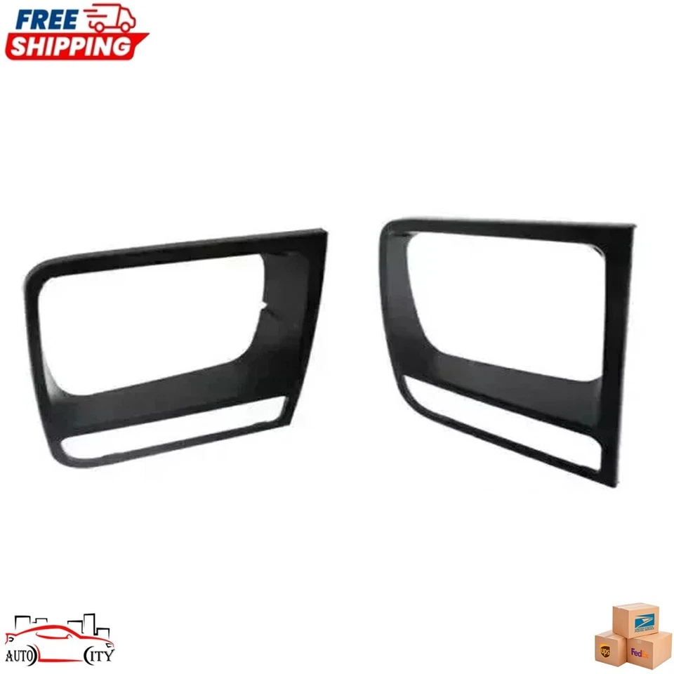 New Black Grille Left Right Headlamp Door Bezel 3PC For 1997-2001 Jeep Cherokee Foto 4 de 4