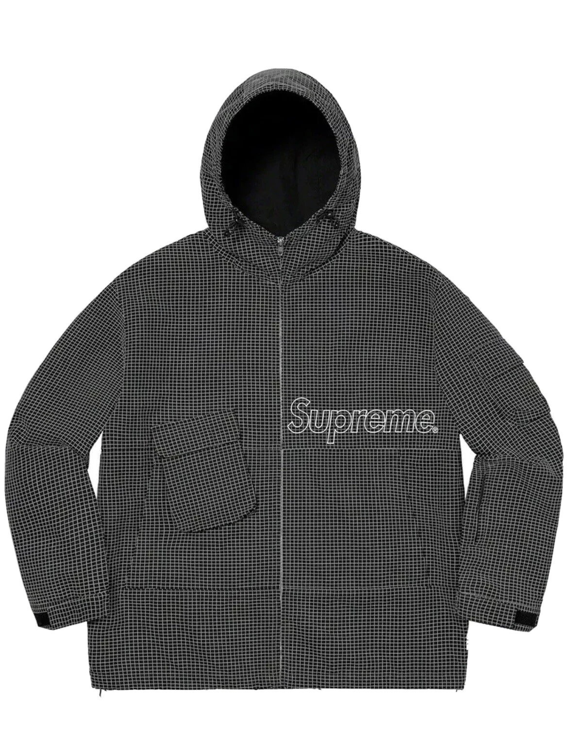 Veste utilitaire SUPREME Ripstop à capuche SS20 noir petit (S)