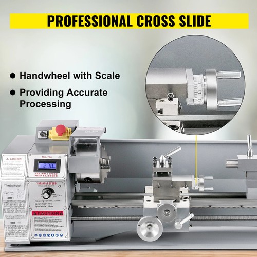 SIHAO 220*750mm Tornio da Banco in Metallo Tornio per Legno Professionale 750W - Foto 12 di 18