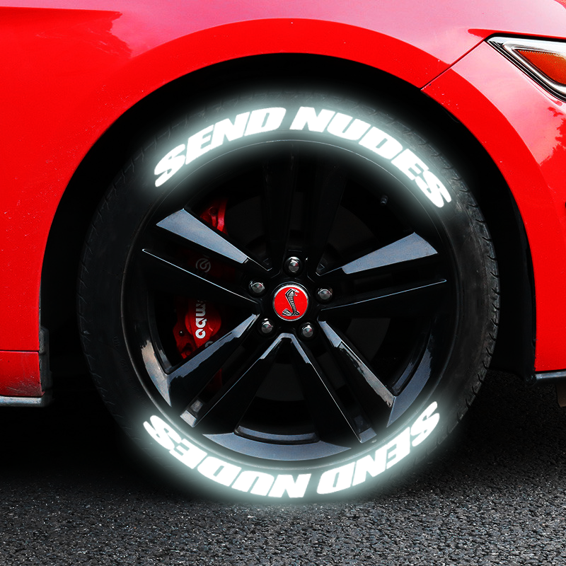 Sned Lettering SEND NUDES Sticker Reflective Tire Lettering Stickers 1.06'' 14''-22 ...