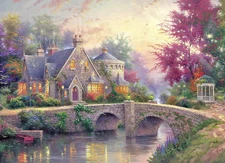 Jigsaw Puzzles for Adults 1000 Pieces Country House Puzzles Spring Landscape Puz