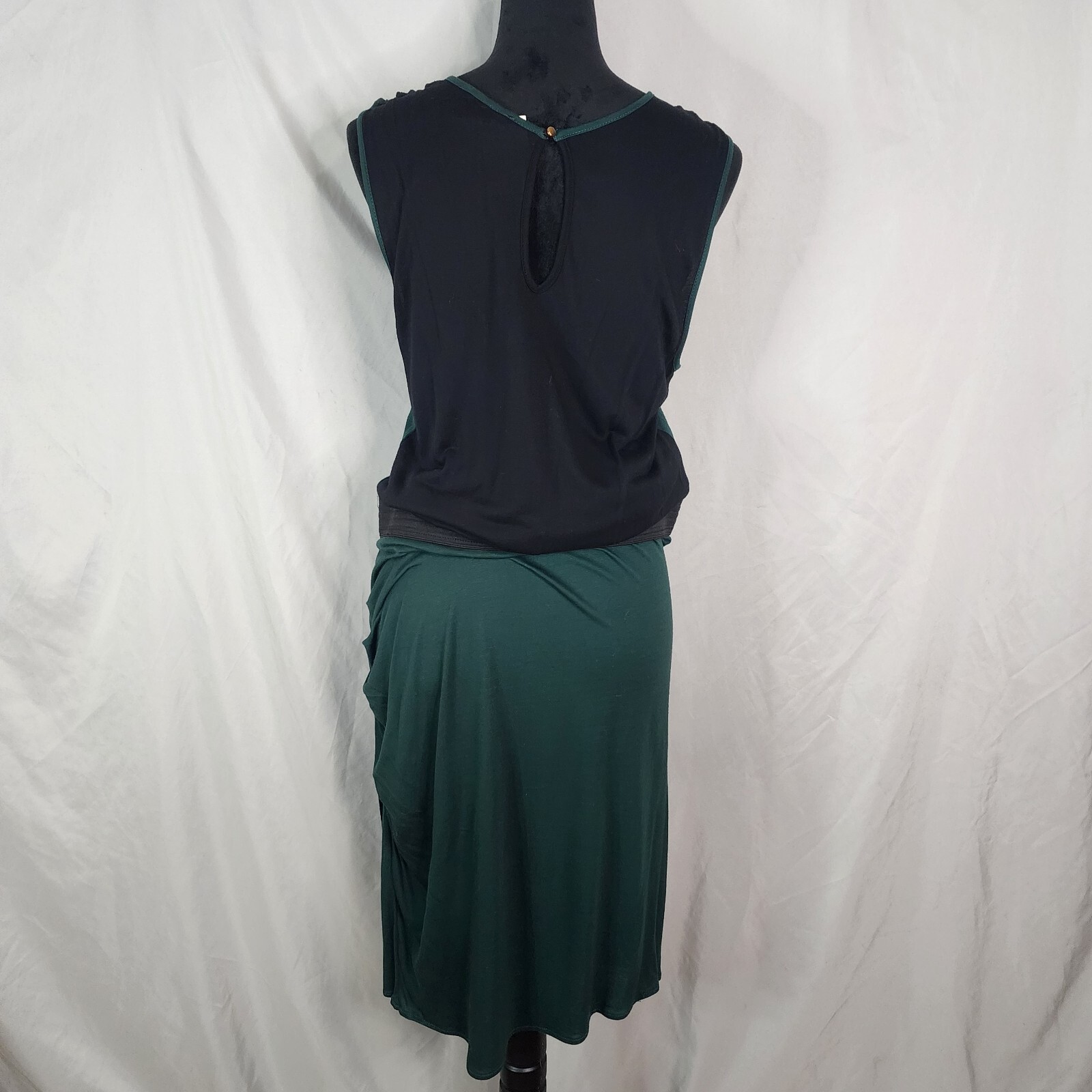 New!!! MANGO Size 10 Lightweight Viscose Blouson Tulip Hem Shirred Lined Dress thumbnail 9