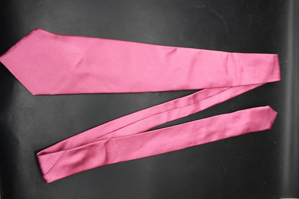 Corbata Ralph Lauren Etiqueta Púrpura RLPL 100% Lino Hecha a Mano en Italia Rosa Pastel Foto 2 de 4