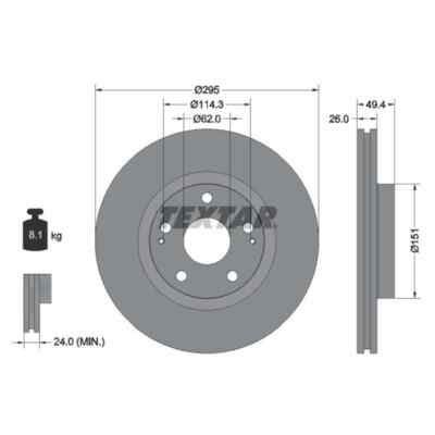 TEXTAR 2x Bremsscheibe 92168003