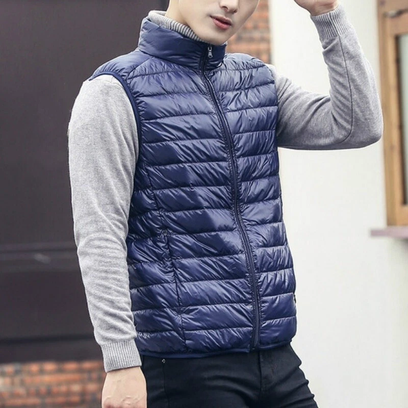 Men Light Down Waistcoat Puffer Gilet Coat Jackets Casual Padded
