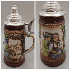 *RARE* Vintage Original Small Gerzit Gerz Beer Stein With Lid