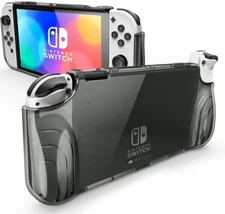 MUMBA FIts For Nintendo Switch OLED 2021, Protective Clear Cover with TPU Grip