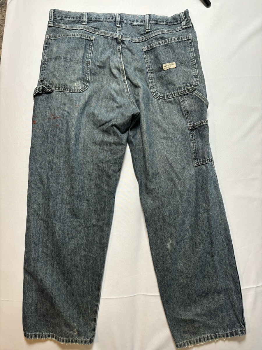 Vintage Y2K 2000s Baggy Jeans Wrangler Blue W 38 L 30 Cargo Pants