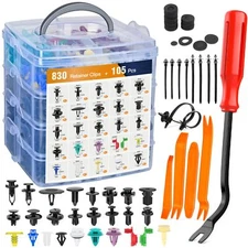 GOOACC 935Pcs Car Retainer Clips Kit, 26 Sizes, w/ Remover & Cable Ties