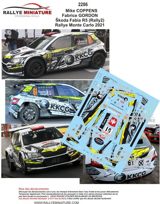 DECALS 1/43 REF 2286 SKODA FABIA COPPENS RALLYE MONTE CARLO 2021 WRC RALLY