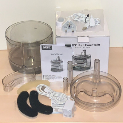 NPET Katzen Trinkbrunnen USB Pumpe automatische Zirkulation transparent | *siehe