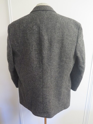 Genuine Harris Tweed Grey blazer Jacket XL 48" S Euro 58 Short - Picture 3 of 10