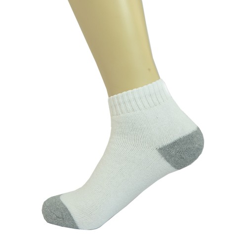 3-12 Pairs Ankle Quarter Crew Mens Sports Socks White 2 Tones Cotton Size 9-13 - Picture 3 of 5