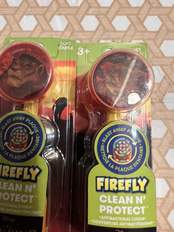 Cepillo de dientes eléctrico Firefly para niños Disney El Rey León suave lote de 2 Foto 3 de 4