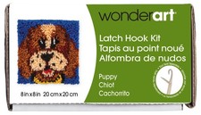 Wonderart Latch Hook Kit 8"X8"-Puppy