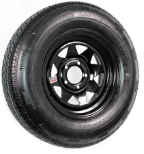 eCustomrim Trailer Tire and Rim Radial ST205/75R14 LRD 5-4.5 Black Spoke Wheel
