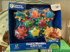 Learning Resources Ocean Wonders Build & Spin Gears Toy & Building Set 17 Pie...