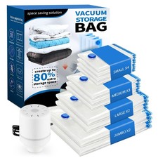 Vacuum Storage Bags with Electric Pump 4 Sizes Space Saver For Clothes, 11-PACK