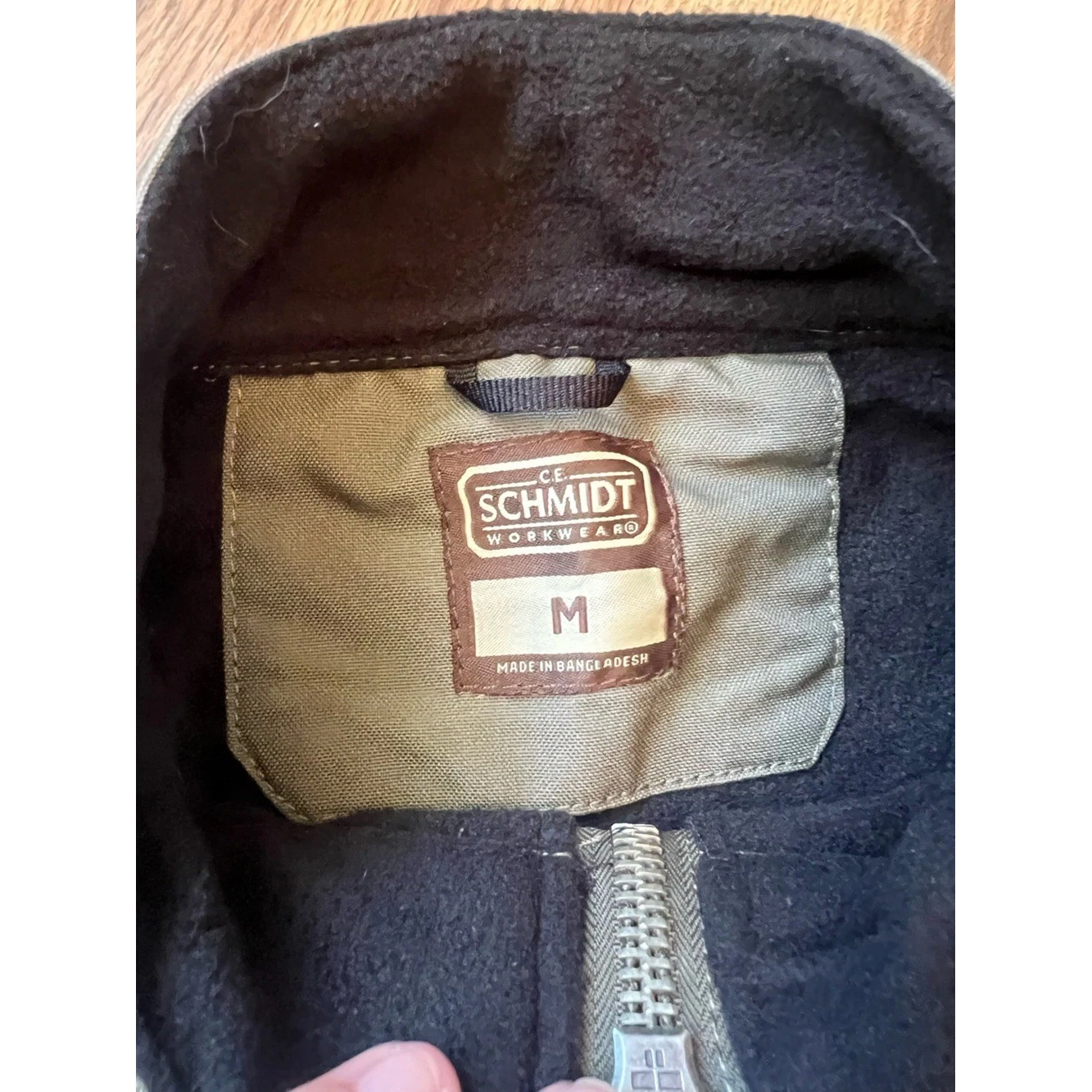C.E. Schmidt Workwear Canvas Vest Mens Medium Olive Green Fleece Lined Gorpcore image 3