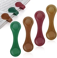 4PCS Magnetic Bookmarks Magnetic Leather Bookmarks Vintage Book Mark Double Side