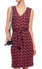 tory burch dress 8 red/navy poly blend. Sleeveless