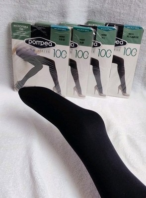 Überwurfstrumpfhose schwarz 100 DEN Mikrofaser ''Pompea'', Gr. 1/2 S, 3/M, 4/L, 5/XL