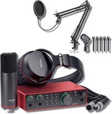 Focusrite Scarlett 2i2 Studio 4th Gen USB Audio Interface Boom Arm Mic Stand