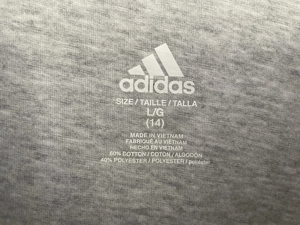 Adidas Niños Niñas El Futuro Es Nuestro Logo Mezcla de Algodón Camisa Manga Larga Gris L Foto 2 de 4
