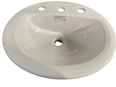 #ad #ad PROFLO PF19168WH Rockaway 19quot; Oval Drop In Sink 3 Faucet Holes White *READ* $46.99