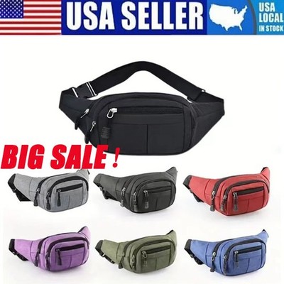 Men Women Fanny Pack Belt waist Bag Cross body Sling Shoulder Travel Sport Pouch
