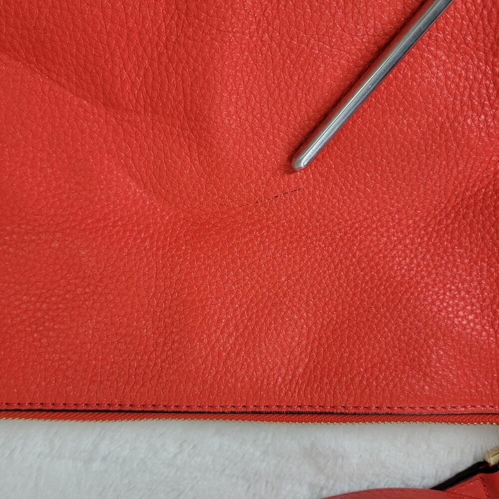 Michael Kors Shoulder Crossbody Bag Soft Pebbled Leather Orange thumbnail 11