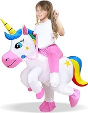 Inflatable Kids Halloween Costume Blow Up Ride on Unicorn Costume for Hallowe