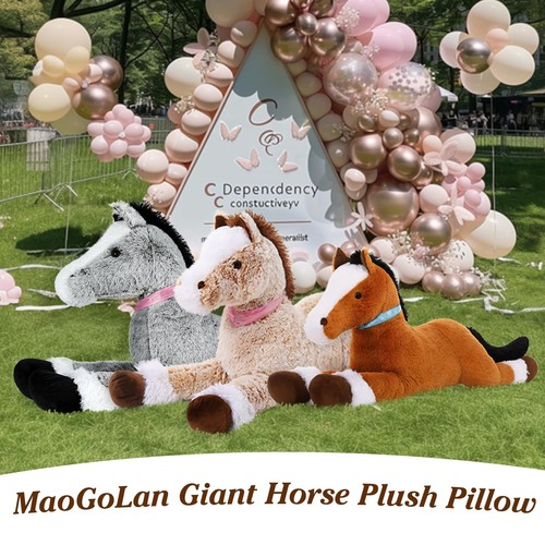 Large Horse Stuffed Animal for Boy, Big Horse Plush Toy for Girl, Ridable Stu... - Picture 6 of 7
